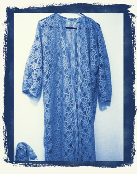 Mikaela's Blue lace kimono with belt