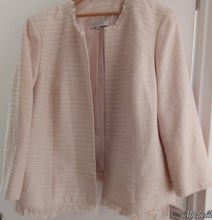 Load image into Gallery viewer, Kasper Jacket Open Front Rich Beige woven textile Plus  22W.