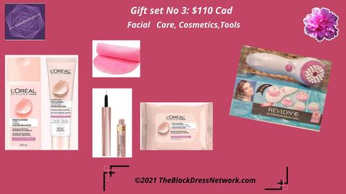 Pink Gift set GPk-3 Facial, Cosmetics Plus tools.