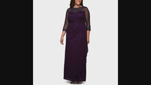 Load and play video in Gallery viewer, Alex Evening Purple Long Dress Gown 16W Gorgeous dress!