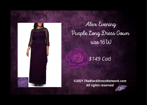 Alex Evening Purple Long Dress Gown 16W Gorgeous dress!.