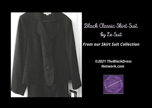 Le Suit Black Skirt Suit Professional Business/Executive Plus 22W.