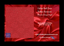 Load image into Gallery viewer, Calais Red Lace Fabric Remnant flowers Design Rigid Many sizes!.