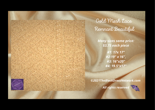 Gold Mesh Lace Remnant Beautiful 4 pieces available.