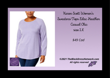 Load image into Gallery viewer, Karen Scott Women's Sweaters/Tops Lilac Heather  Cotton Plus 2X Casual Chic.