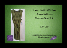 Load image into Gallery viewer, NY Collection Avocado Green Romper Plus 3 X Casual Chic  Soft Jersey.