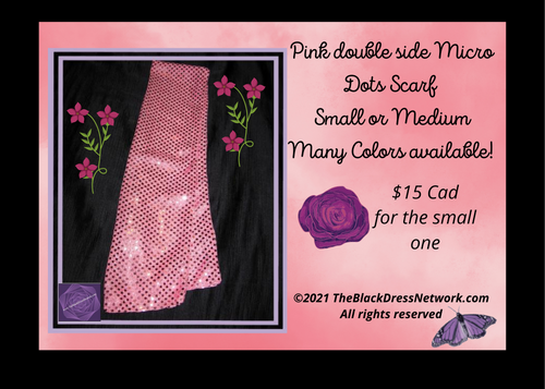 Mikaela 's Design Pink double side Micro Dots Scarf Small or Medium Many Colors available!.