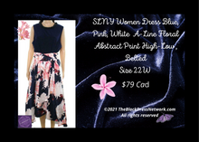 Load image into Gallery viewer, SLNY Women Dress Blue Pink Plus 22 W A-Line Pearls Necklace High-Low.