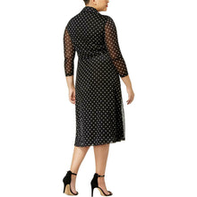 Load image into Gallery viewer, Anne Klein Black Shirtdress with White Polka Dots  Plus 24W.