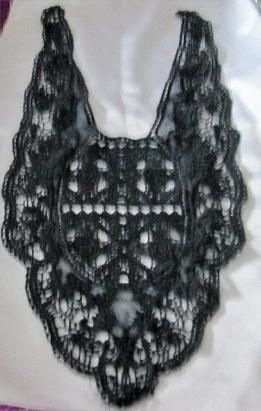 Black Crochet Lace Yoke  Unique.