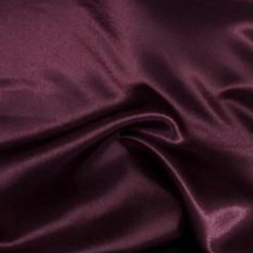 Satin Fabric Crepe Back Eggplant inches wide 100% Polyester.