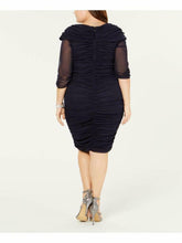 Load image into Gallery viewer, Alex Evenings Women's Embellished Bodycon Dress, Navy Chiffon, Plus 22W Glamour.