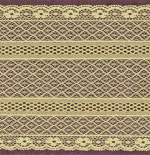 Load image into Gallery viewer, Special Design Pale Yellow lace Net  Floral and Geometric Trim 6.6 Inches wide Insert.