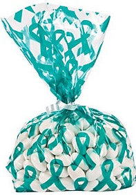 Teal Ribbon Cello Bags Pack of 5 or Contact for more..