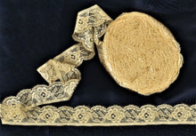 Load image into Gallery viewer, Delicate Pale Yellow very Light Floral  Lace Trim 25mm wide or 1 Inch wide Nice!.
