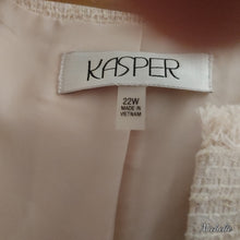 Load image into Gallery viewer, Kasper Jacket Open Front Rich Beige woven textile Plus  22W.
