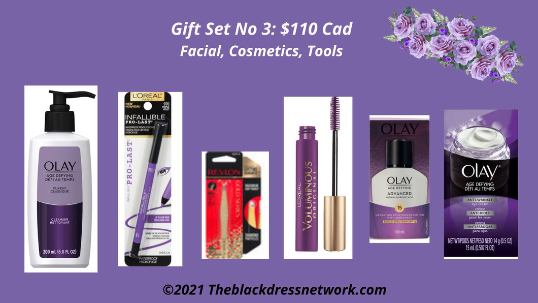 Purple Gift Set GPr-3  Facial care and Cosmetics + tools.