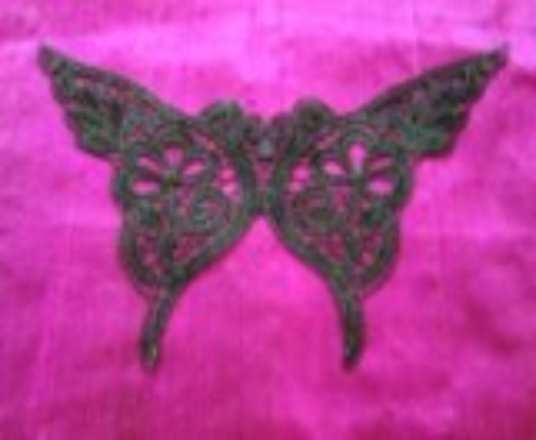 Black Butterfly Guipure Lace  10 Inches wide 5 Inches High Beautiful Premium Quality.