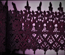 Load image into Gallery viewer, Burgundy Venice Lace Trim multi tones 8 inches wide rare..
