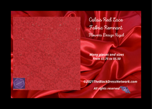 Load image into Gallery viewer, Calais Red Lace Fabric Remnant flowers Design Rigid Many sizes!.
