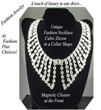 Load image into Gallery viewer, Fashion Zircon Necklace with Front Magnetic closure 17&quot; Touch of Lux.
