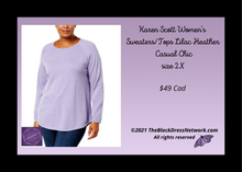 Load image into Gallery viewer, Karen Scott Women&#39;s Sweaters/Tops Lilac Heather  Cotton Plus 2X Casual Chic.
