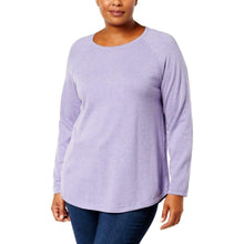 Load image into Gallery viewer, Karen Scott Women&#39;s Sweaters/Tops Lilac Heather  Cotton Plus 2X Casual Chic.
