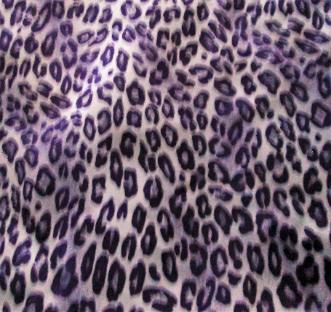 Leopard Satin Fabric Eggplant.