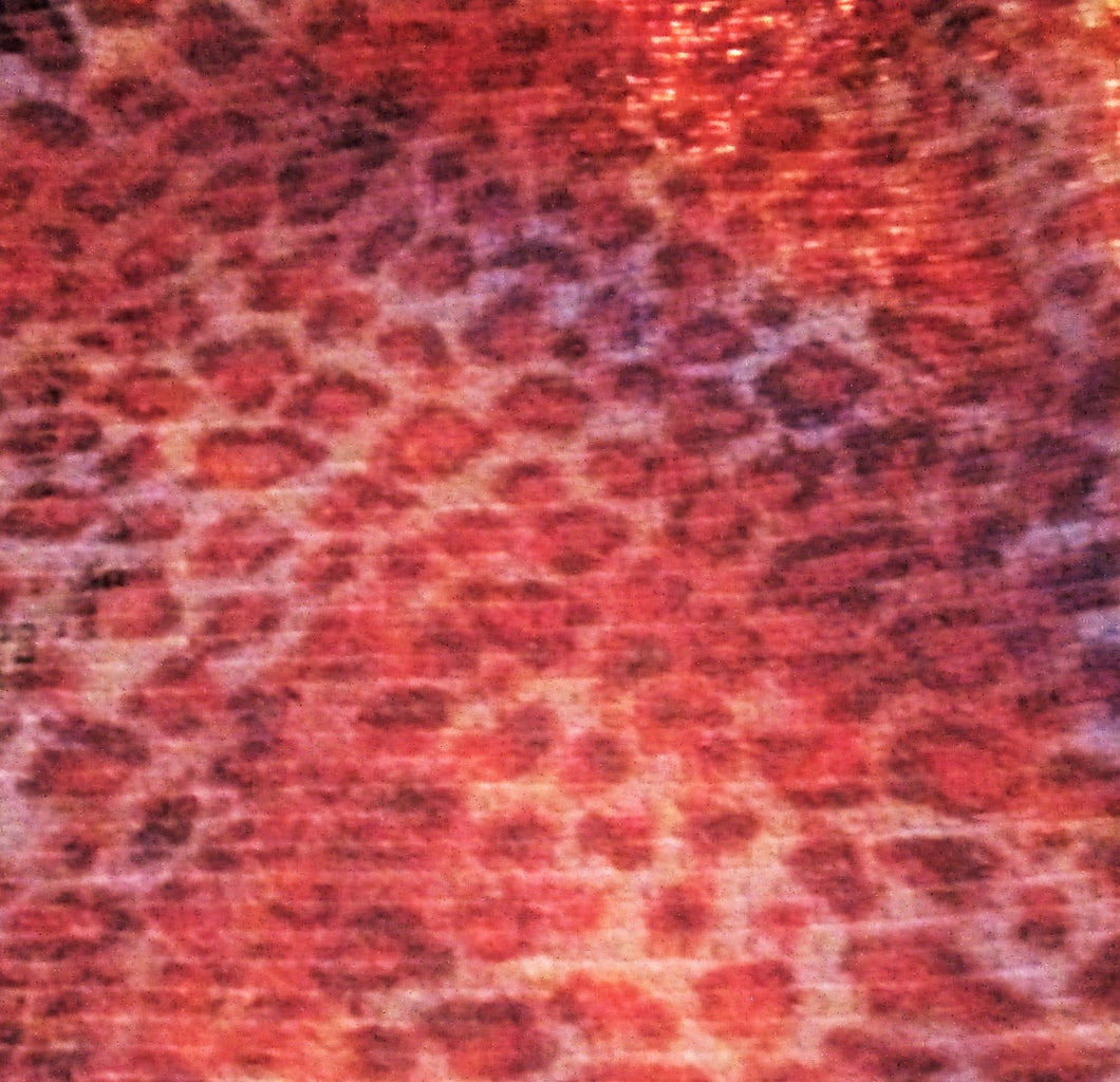 Peach Leopard Sequins Fabric Rare!.