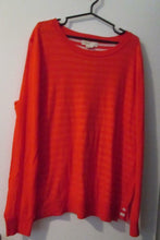 Load image into Gallery viewer, Michael Kors Plus 2X Women New Orange White Stripes Sweater Top Layered.
