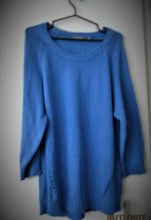 Load image into Gallery viewer, New York Collection Sweater Top Gorgeous Blue Cotton Detailed Crochet Pl 2 X.
