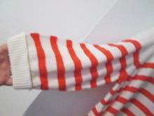 Load image into Gallery viewer, Sweater Top NY Collection Plus 3X Women New White/Orange Stripes Cotton.
