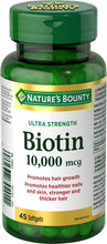 Load image into Gallery viewer, Biotin by Nature&#39;s Bounty Extra Strength.
