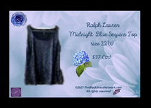 Load image into Gallery viewer, Ralph Lauren Midnight Blue Top Blouse 22W.
