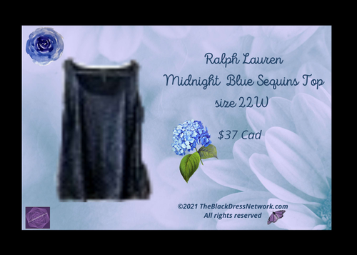 Ralph Lauren Midnight Blue Top Blouse 22W.