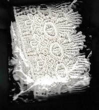 Load image into Gallery viewer, White Venise Lace Trim with short Fringes 3 Inches Wide.
