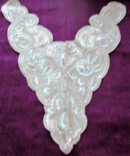 Load image into Gallery viewer, Beautiful White Yoke Satin and Sequins 10 x 8 Inches by piece  Last One!.
