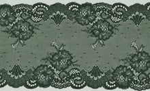 Load image into Gallery viewer, Delicate Dark Green Floral Lace Trim 17.5 cm or 7 Inches Wide.
