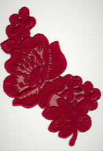 Load image into Gallery viewer, Dark Red Rose Venice Lace Appliques.
