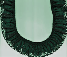 Load image into Gallery viewer, Dark Green Ruffle Lace Trim 2 Inches Wide Double Layer Rigid.
