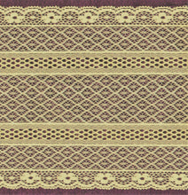 Load image into Gallery viewer, Special Design Pale Yellow lace Net  Floral and Geometric Trim 6.6 Inches wide Insert.
