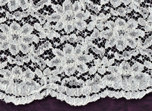 Load image into Gallery viewer, White Floral Rachel Lace Remnant very stretch 4 pieces available.
