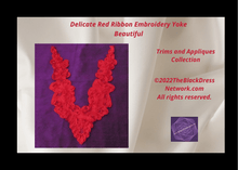 Load image into Gallery viewer, Delicate Red Satin  Ribbon Work Yoke Beautiful
