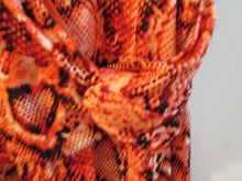 Load image into Gallery viewer, Carmen  Fashion Designer Women New Dress Snake Print Orange Black Plus 3X Trendy!.
