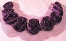 Load image into Gallery viewer, Dark Purple or eggplant flowers collar/ yoke.
