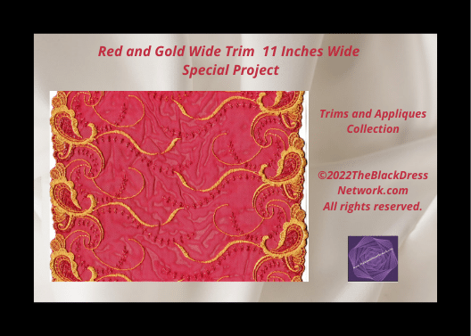 Red and Gold Wide Trim  11 Inches Wide Special Project