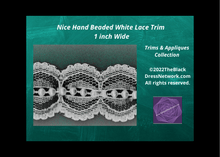 Load image into Gallery viewer, Vintage White Hand beaded Lace trim 1 inch wide
