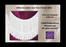 Load image into Gallery viewer, White Accordion Lace Trim 3 Inches Wide
