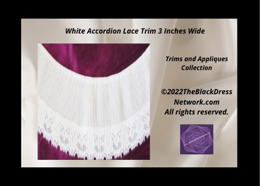 White Accordion Lace Trim 3 Inches Wide