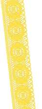 Load image into Gallery viewer, Dark Yellow Lace  Trim Floral and  Circle  Symbol design 1 ½ Inch Wide.
